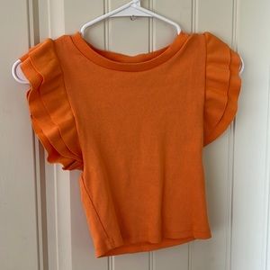 Zara Ruffled Crop top Orange